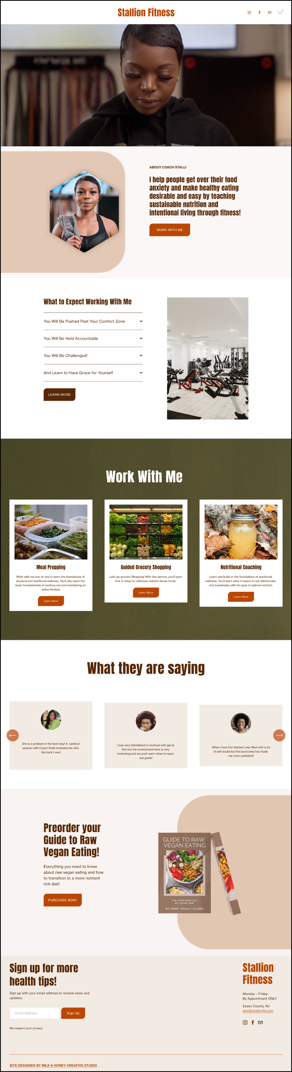 Stallion Fitness redesigned website